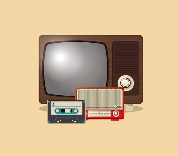 Retro tv emblem image — Stock Vector