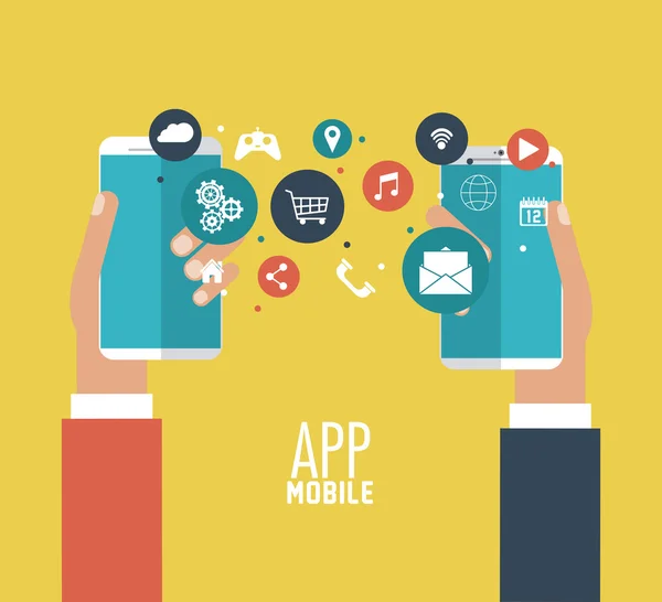 Aplicativos e gadget smartphone — Vetor de Stock