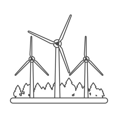 Çim tasarımı ile izole yel değirmeni