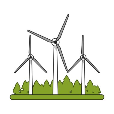 Çim tasarımı ile izole yel değirmeni