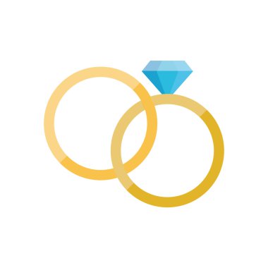 Düğün tasarım izole Yüzükler