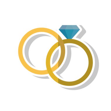 Düğün tasarım izole Yüzükler