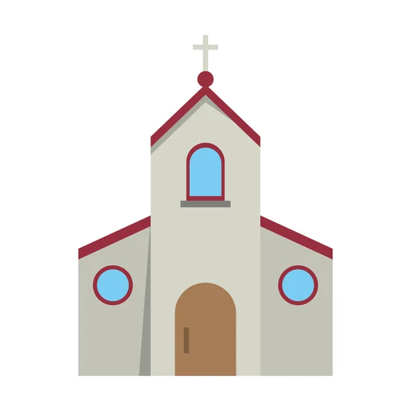 Изолированный дизайн церковного здания — стоковый вектор