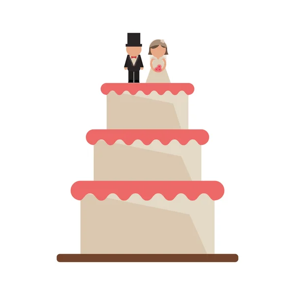 Σχεδιασμός απομονωμένες γαμήλια τούρτα — Διανυσματικό Αρχείο