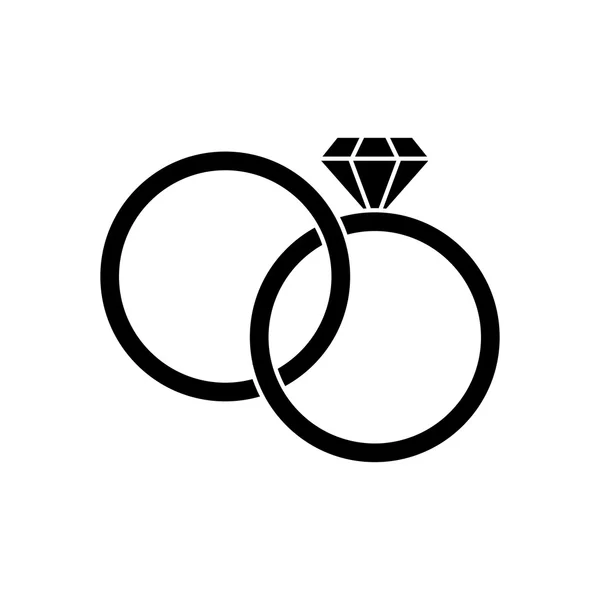 Izolované prsteny svatební design — Stockový vektor