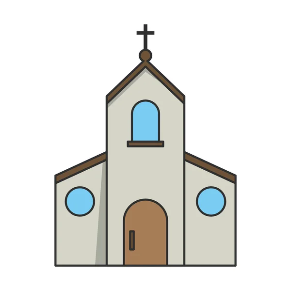 Isolated church building design — Stock Vector