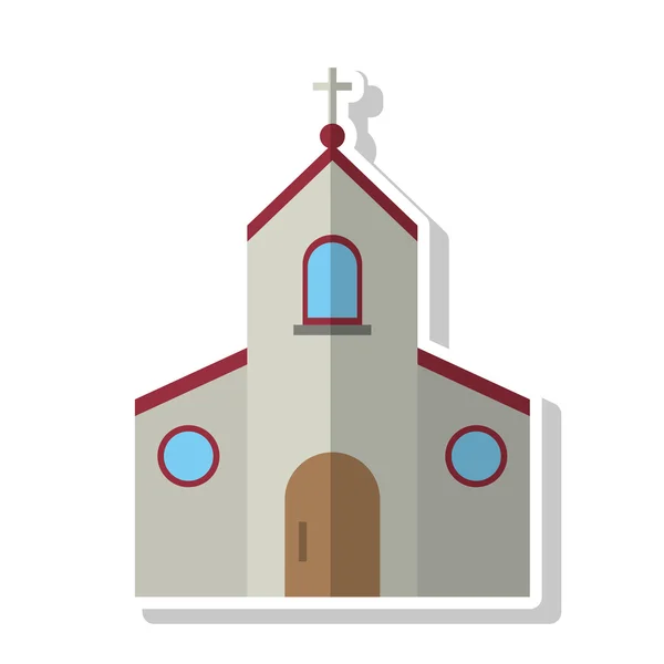 Изолированный дизайн церковного здания — стоковый вектор
