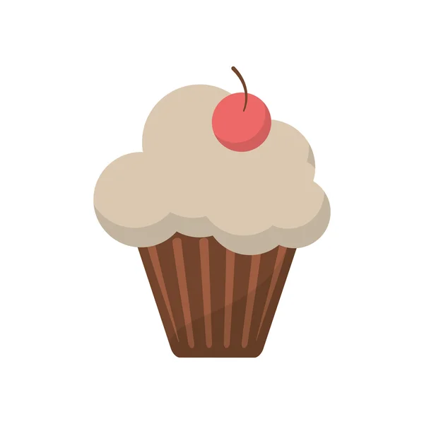 Isolierte Cupcake mit Kirsch-Design — Stockvektor