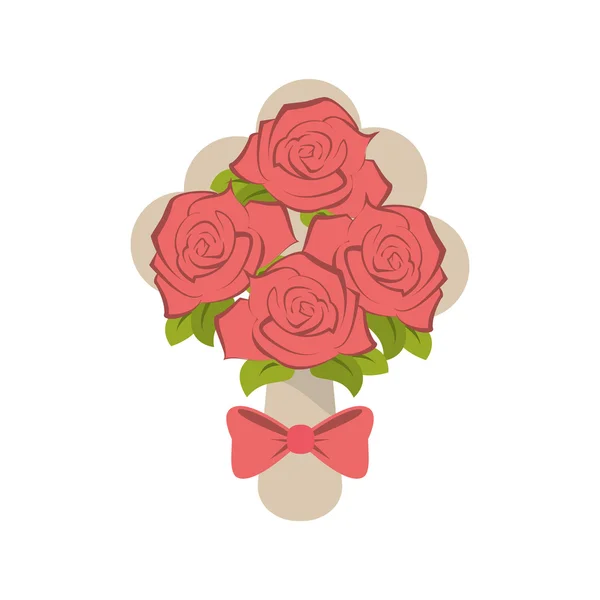 Rose isolate con disegno del papillon — Vettoriale Stock