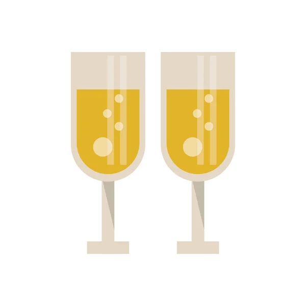 Na białym tle para kubków szampana Design — Wektor stockowy