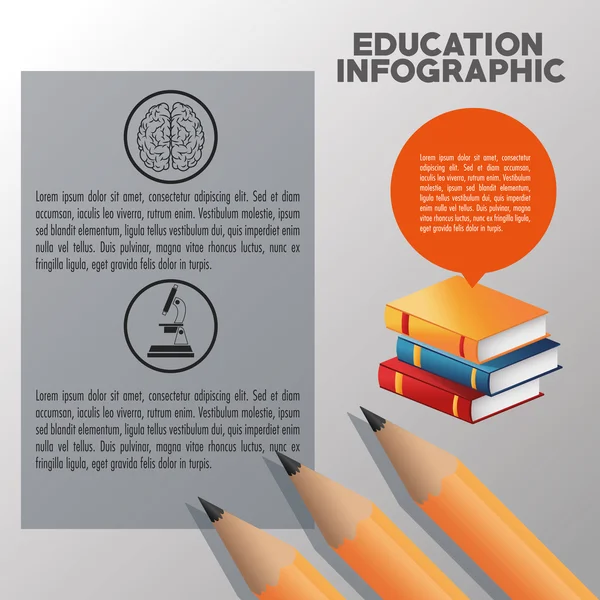 Educação e aprendizagem design infográfico — Vetor de Stock