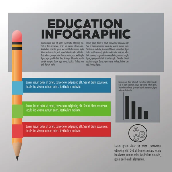 Éducation et apprentissage infographie design — Image vectorielle