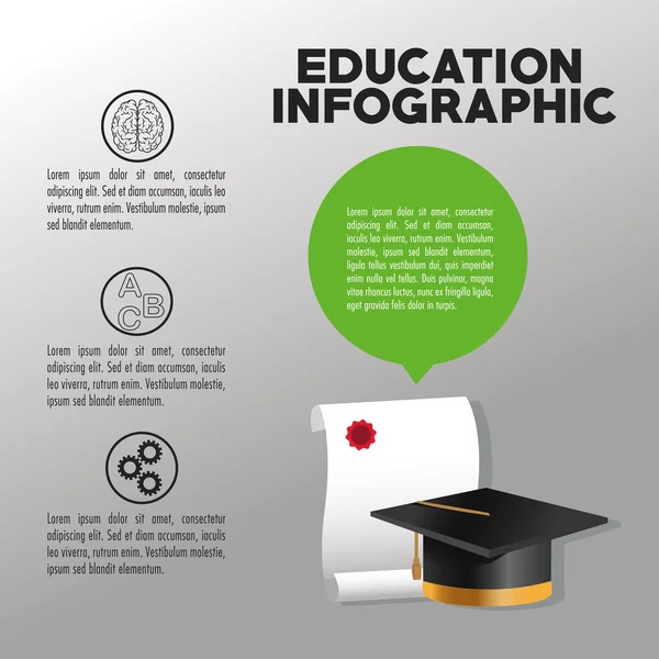 Educação e aprendizagem design infográfico — Vetor de Stock