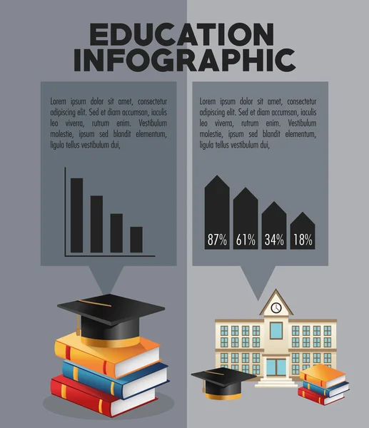 Diseño infográfico de educación y aprendizaje — Vector de stock