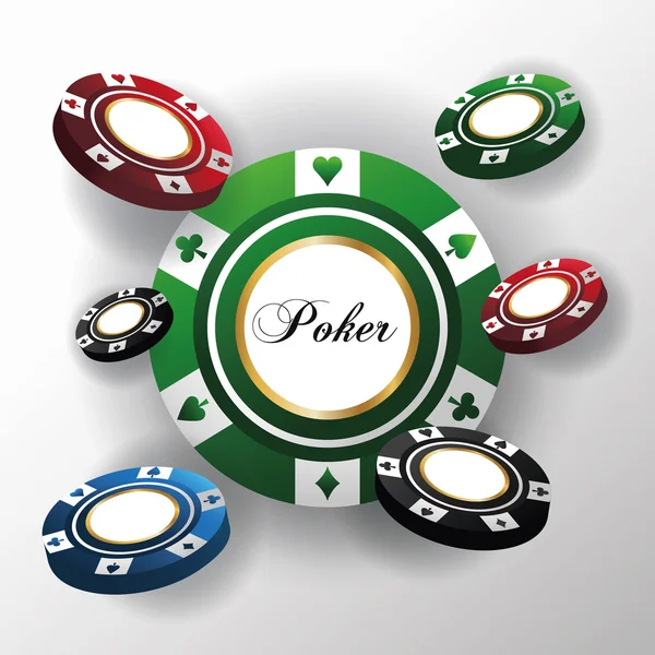 Chips für Poker- und Casino-Spieldesign — Stockvektor