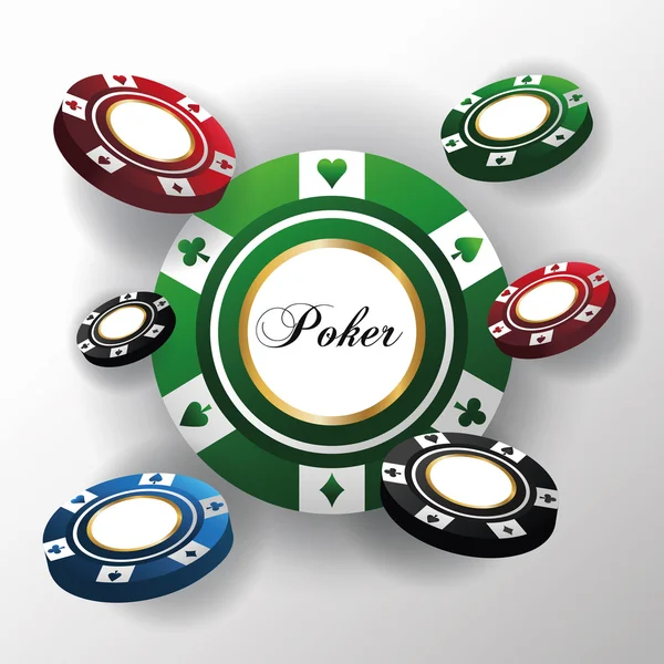 Chips para design de jogos de poker e casino — Vetor de Stock