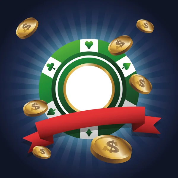 Chip en munten van casino ontwerp — Stockvector