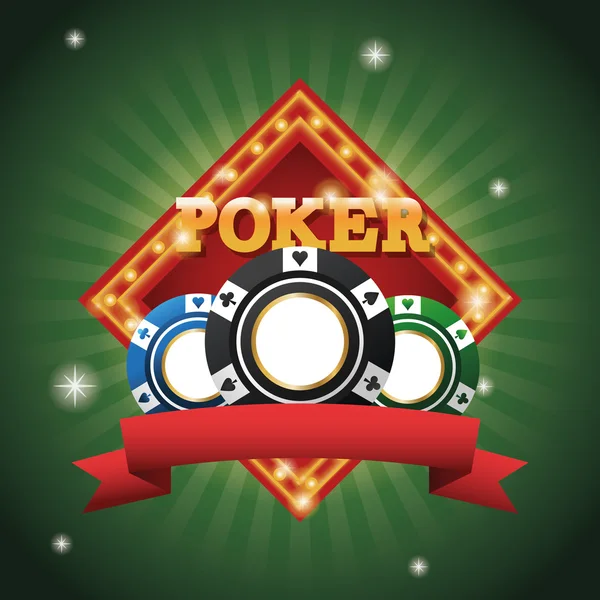 Żetony do pokera i kasyno gry projektowanie — Wektor stockowy