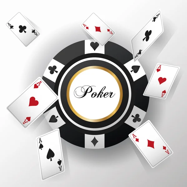 Kort Poker och chip Design — Stock vektor