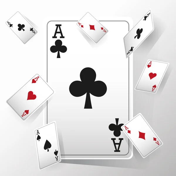 Casino et cartes de conception de poker — Image vectorielle