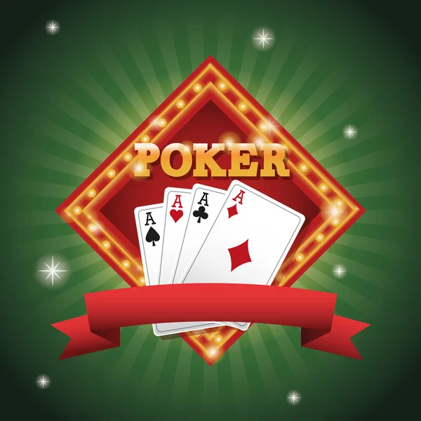 Diseño de Casino y Cartas de Poker — Vector de stock