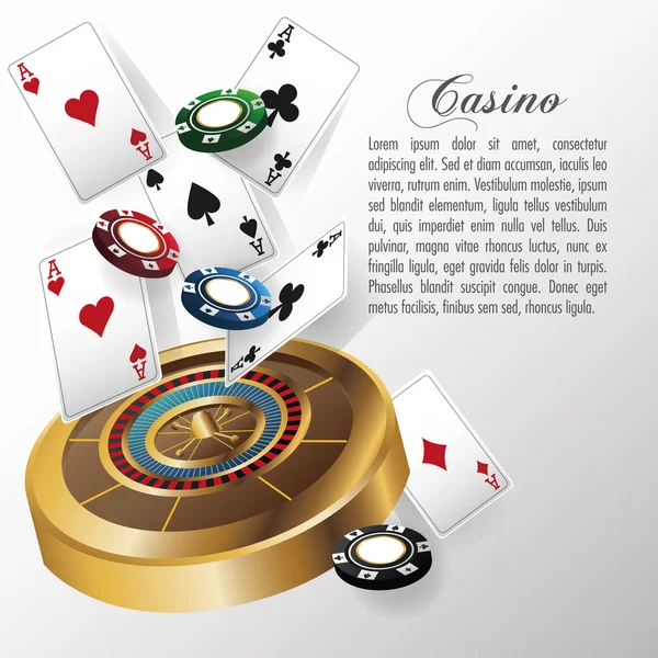 Diseño de Casino y Cartas de Poker — Archivo Imágenes Vectoriales