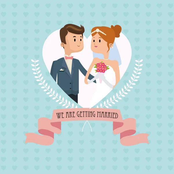 Bruiloft en huwelijk paar design — Stockvector