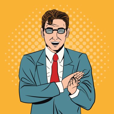 Pop sanat tasarım adam karikatür