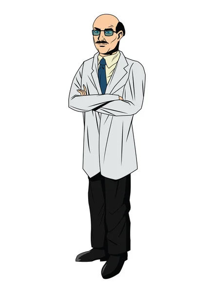 Doctor cartoon with uniform — Stock Vector