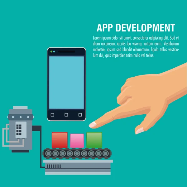 Design de tecnologia de desenvolvimento de aplicativos —  Vetores de Stock