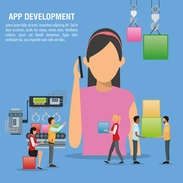 Design de tecnologia de desenvolvimento de aplicativos —  Vetores de Stock