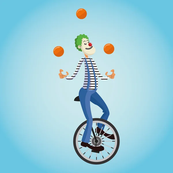 Clown dessin animé du cirque — Image vectorielle