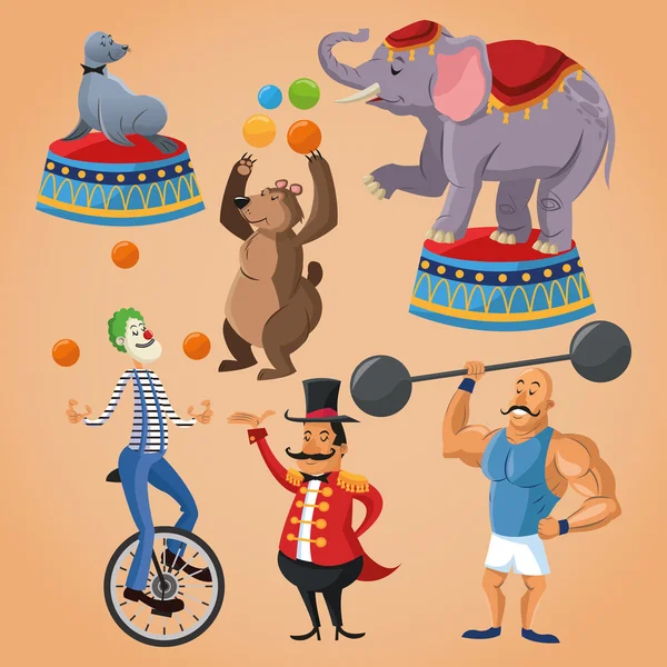 Desenhos animados do festival de circo —  Vetores de Stock
