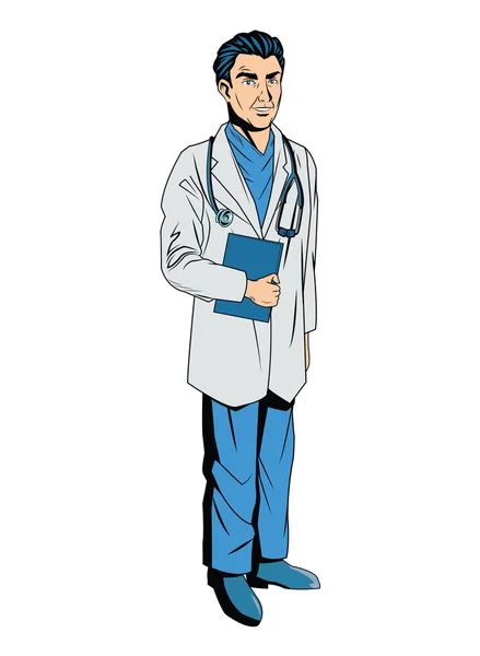 Doctor cartoon with uniform — Stock Vector