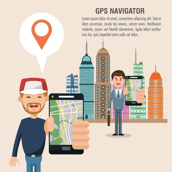 Gps навигатор и дизайн местоположения — стоковый вектор