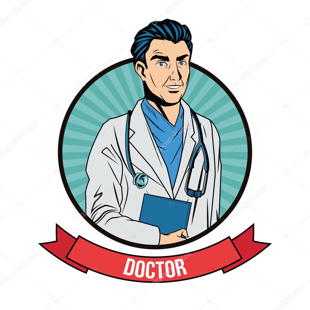 Doctor cartoon with uniform