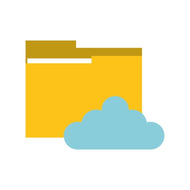 dosya klasör ve bulut simgesi