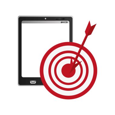 Modern cep telefonu ve bullseye simgesi