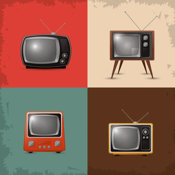 Retro-TV Emblem Bild — Stockvektor