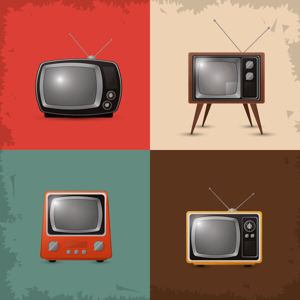 retro tv emblem image