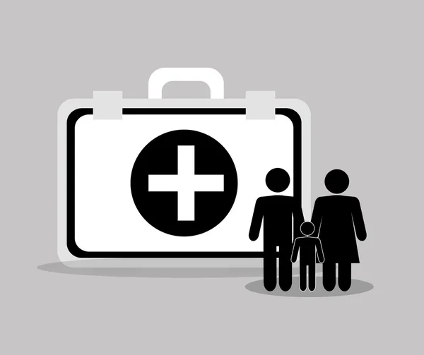 Imagen de iconos relacionados con seguro de salud — Vector de stock