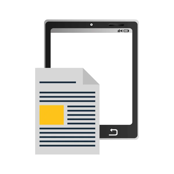 Ícone de celular e documento de papel moderno —  Vetores de Stock