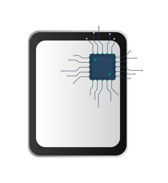 Cellulare moderno e icona cpu — Vettoriale Stock