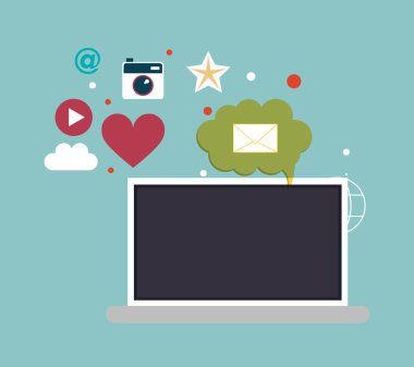 dijital sosyal ağ iletişim ilgili simgeler resim