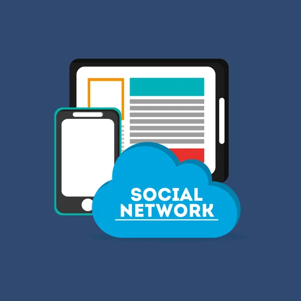 Digitala sociala nätverk kommunikation relaterade ikoner bild — Stock vektor