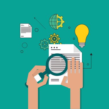 Lupe ve müzik Not simgesi. Arama tasarım. Vektör grafiği