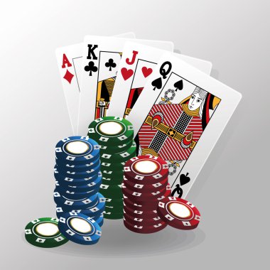 Poker ve cips tasarım kartları