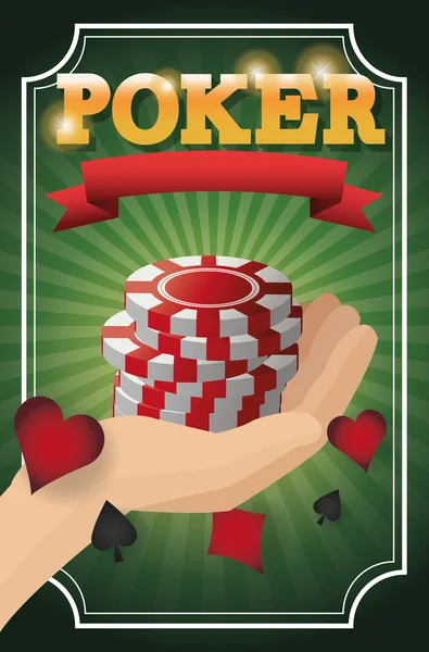 Žetony na poker a kasino herní design — Stockový vektor