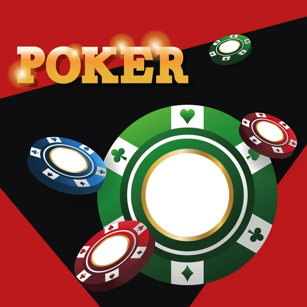 扑克和赌场游戏设计的芯片 — 图库矢量图片