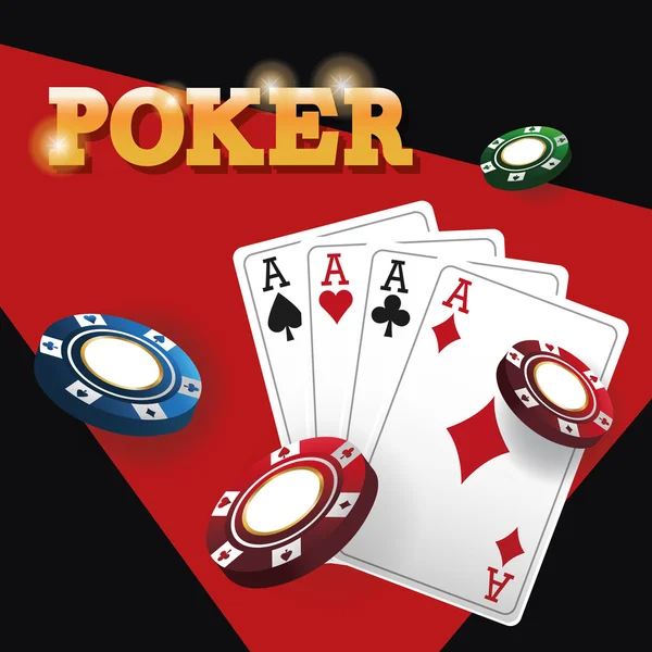 Χαρτιά του πόκερ και μάρκες σχεδιασμό — Διανυσματικό Αρχείο